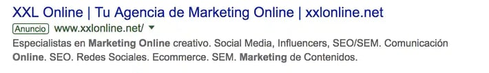Captura de pantalla - SEM (Marketing en motores de búsqueda)