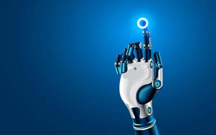 Ilustración de una mano haciendo clic (Inteligencia Artificial)