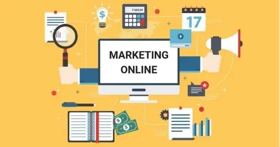 Ilustración del concepto Marketing Online.