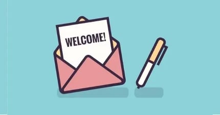 Ilustración de un correo de bienvenida.