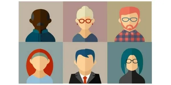 Ilustración de 6 personas (diferente público objetivo)