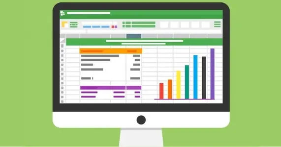 Las 3 ventajas del Inbound Markerting. Ilustración de un ordenador iMac mostrando un excel con gráficos positivos.